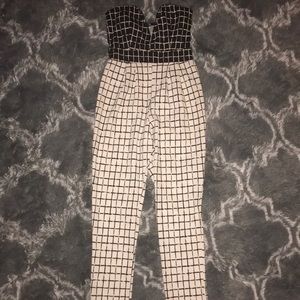 Plaid black and off white jumpsuit 🖤✨